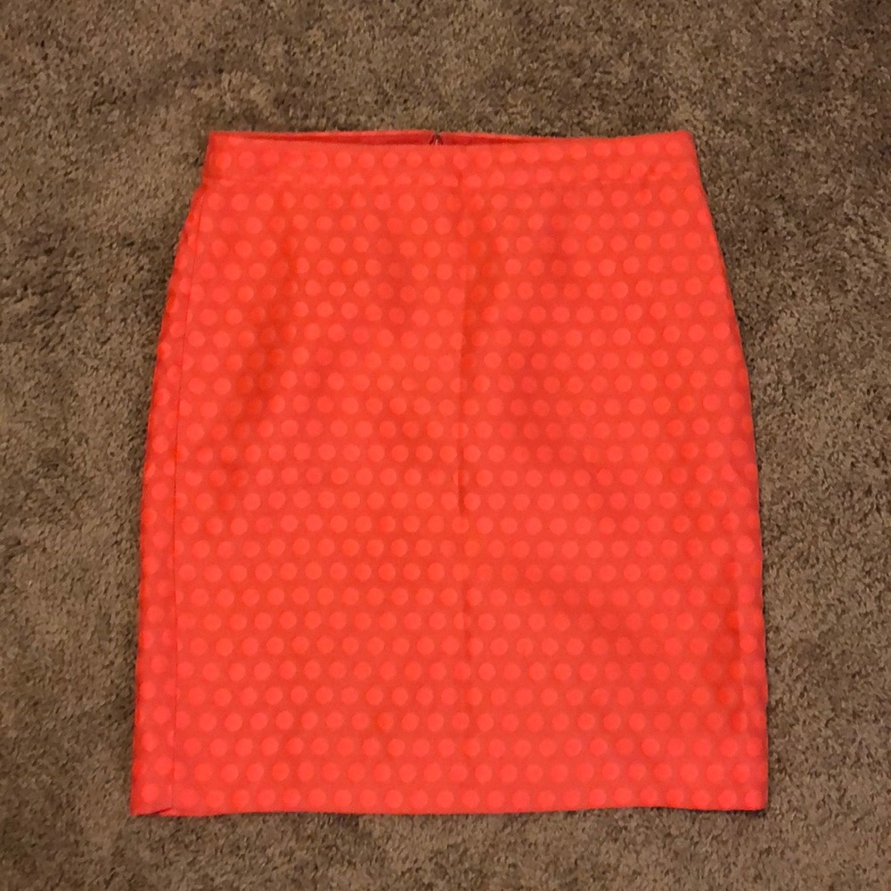 JCrew Neon Oink Polka Dot skirt